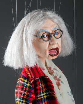 Rose Wylie – 24inch Custom Made Portrait Marionette with Movable Eyes and Mouth